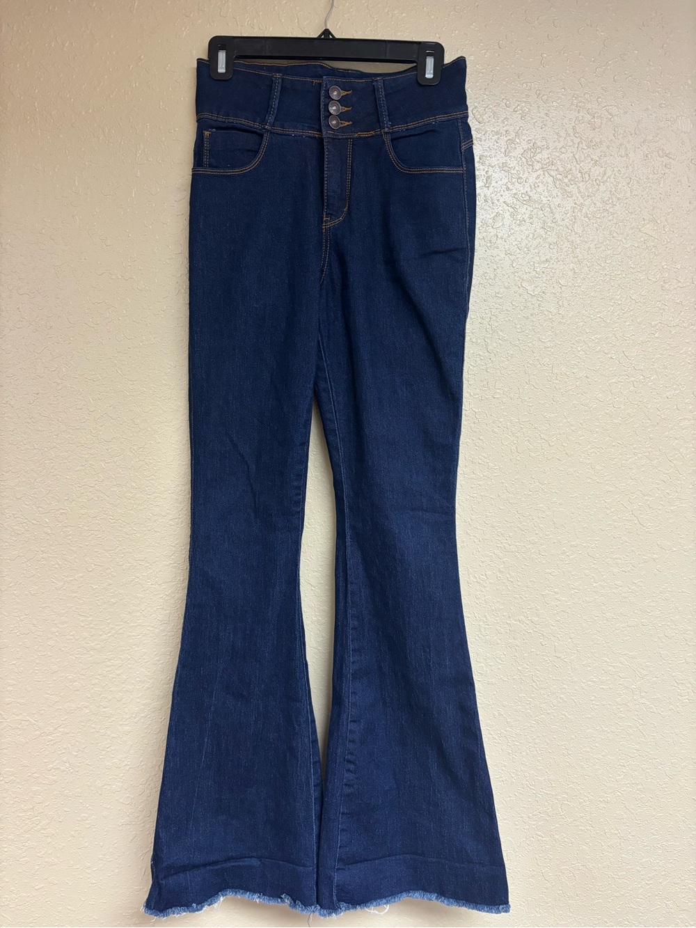 Dark Blue High-Rise Flare Jeans for Women